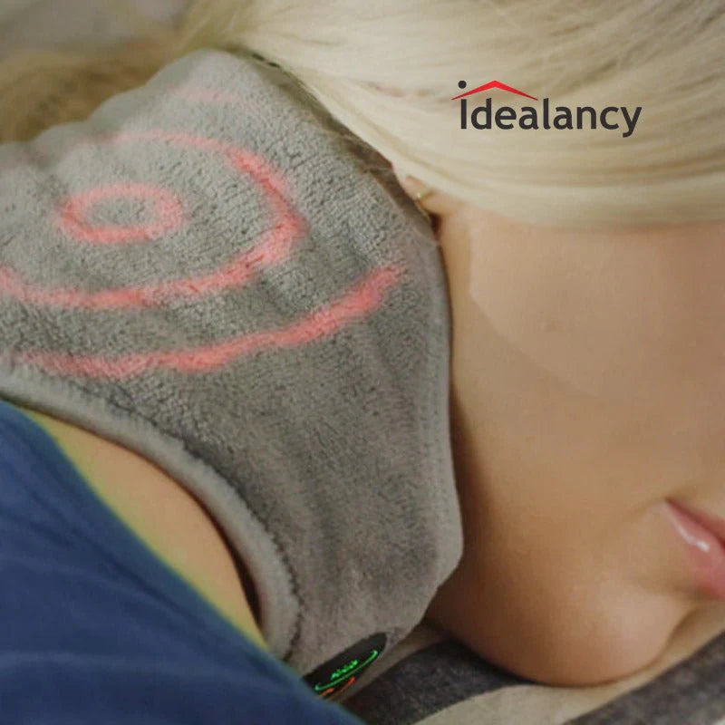 Calm Heating And Massaging Neck Wrap With Vibration Therapy 3 Heat Levels 3 Massage Modes For Pain And Stress Relief