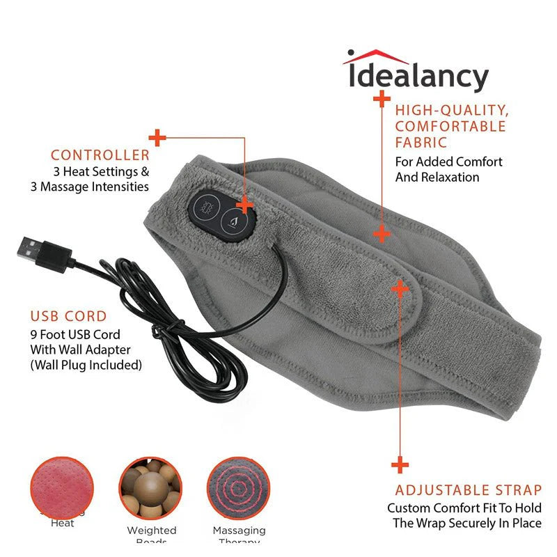 Calm Heating And Massaging Neck Wrap With Vibration Therapy 3 Heat Levels 3 Massage Modes For Pain And Stress Relief