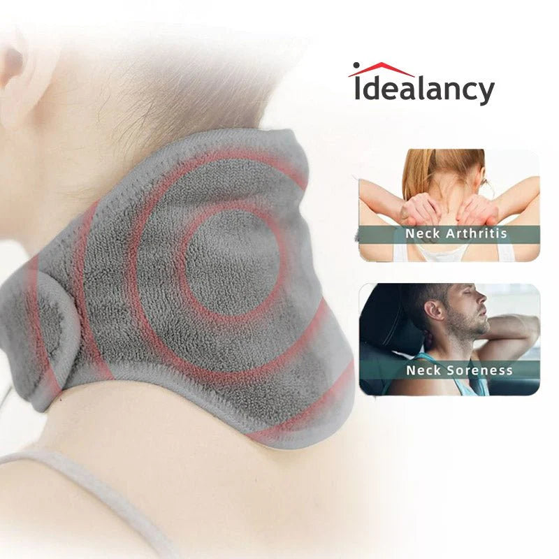 Calm Heating And Massaging Neck Wrap With Vibration Therapy 3 Heat Levels 3 Massage Modes For Pain And Stress Relief