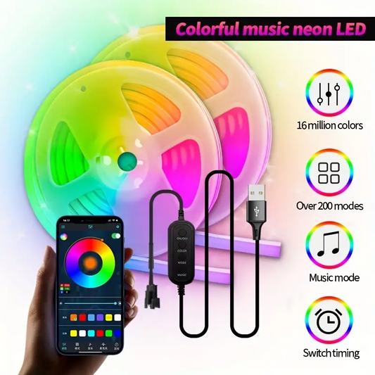 9.8ft RGBIC Neon Light Strip: Perfect for Gaming & Home Theater