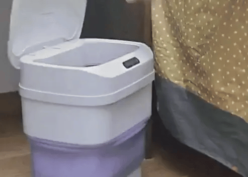 Smart Sensor Folding Infrared Trash Can مستشعر ذكي قابل للطي يعمل بالأشعة تحت الحمراء